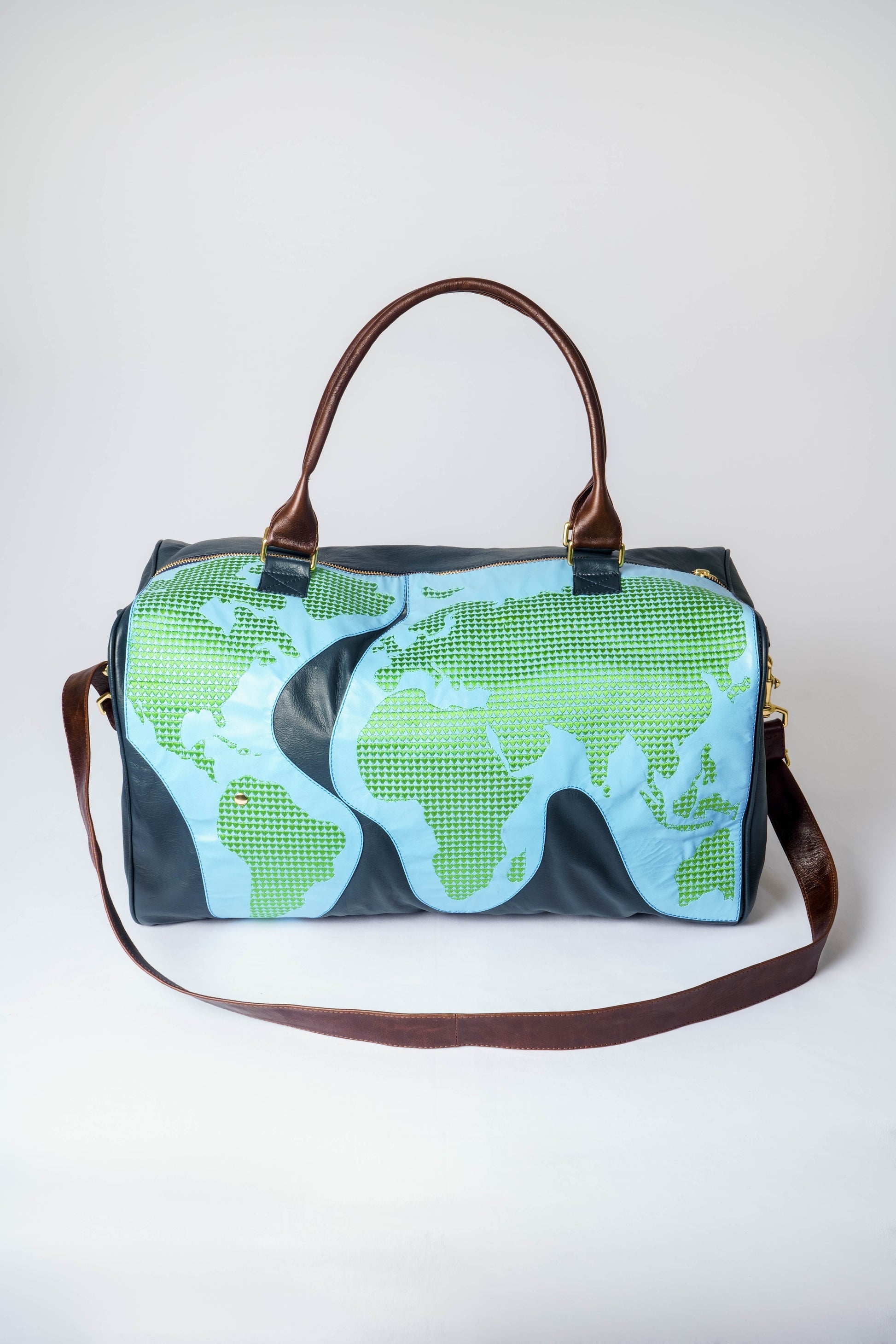 blue/brown - around the world duffle
