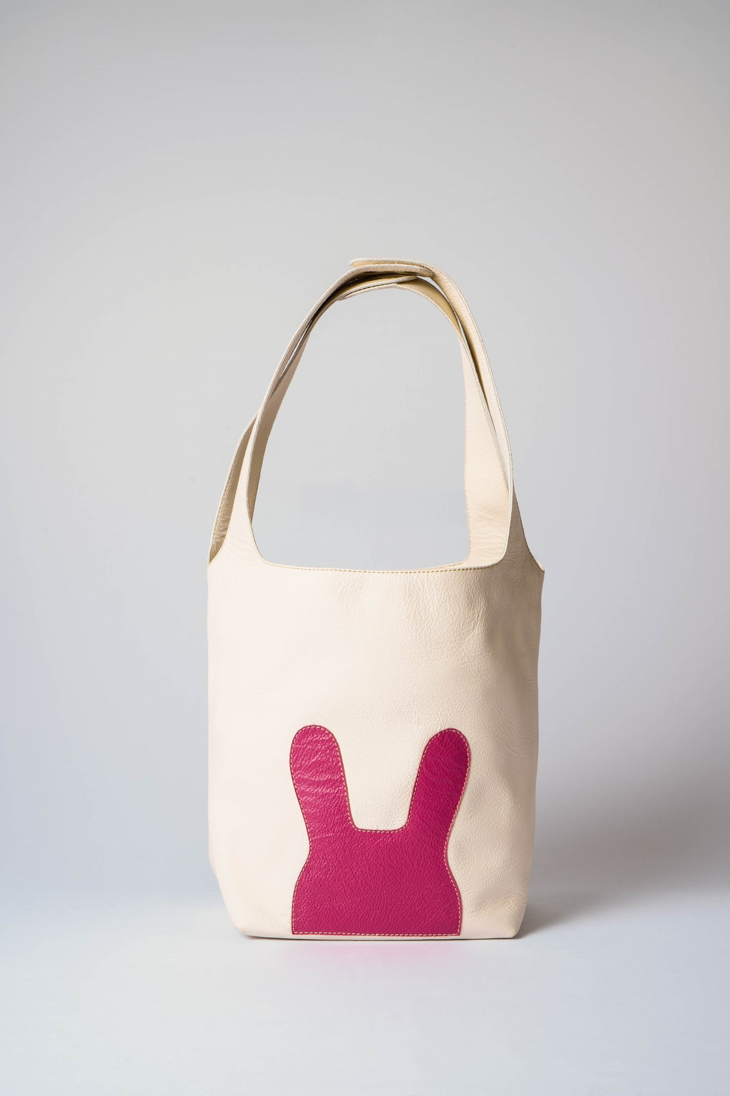 cream/magenta - working girl tote