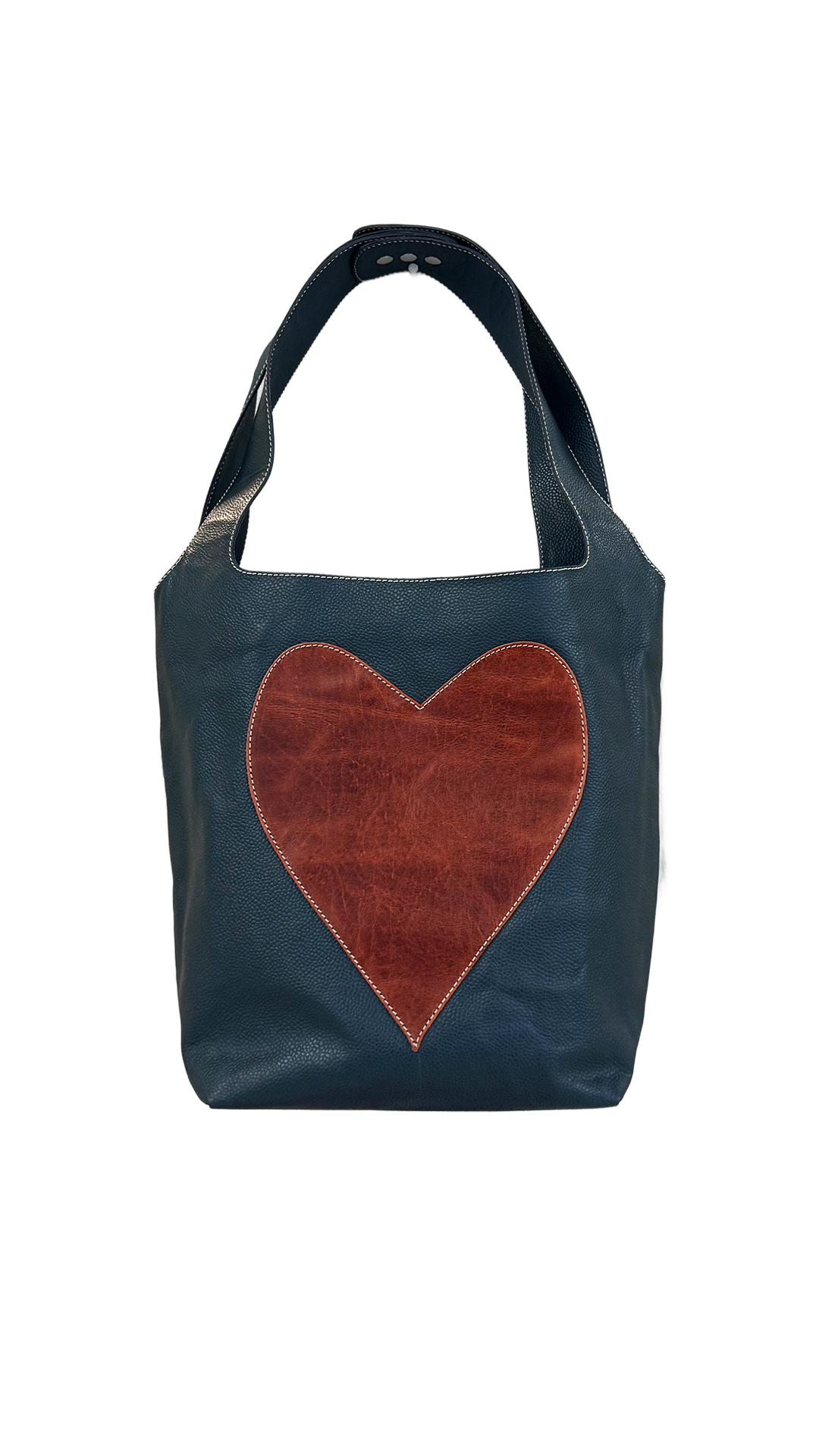 blue & brown- working girl tote
